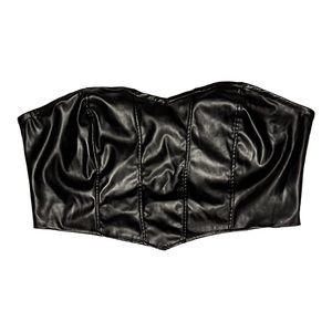 SHEIN Unity Plus Seam Front PU Leather Tube Top Without Blouse